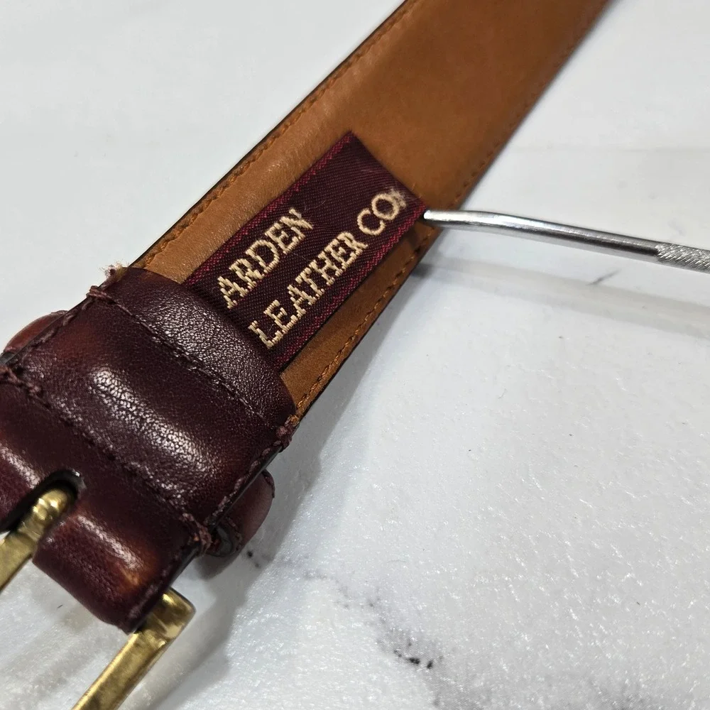 Arden Leather Co Harness Leather Belt Mens 48 Brown Classic Heritage Work